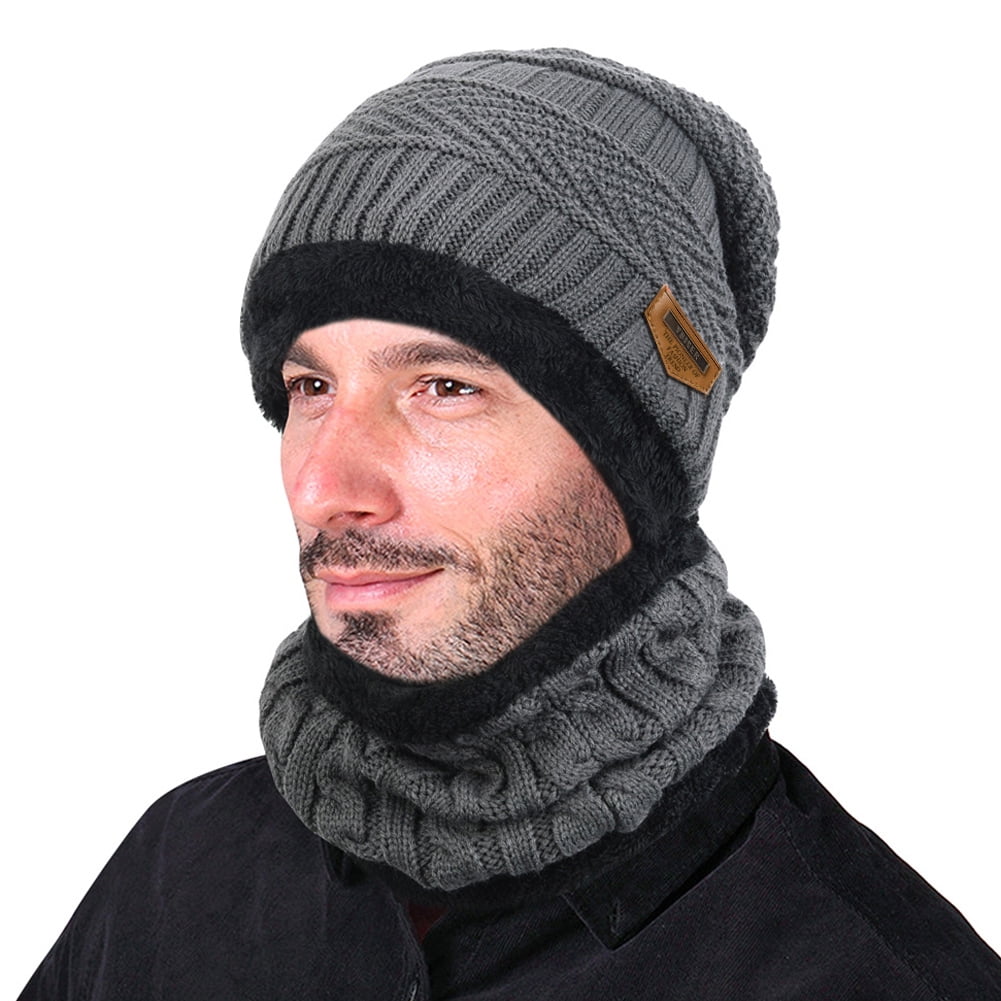 Chapeau d'hiver en tricot et écharpe combo chapeau bonnet chaud