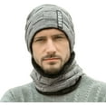 thumbnail image 1 of 2 Pieces Winter Warm Hat Scarf Set Knit Thick Beanie Scarves Knitted Cap for Men, 1 of 11