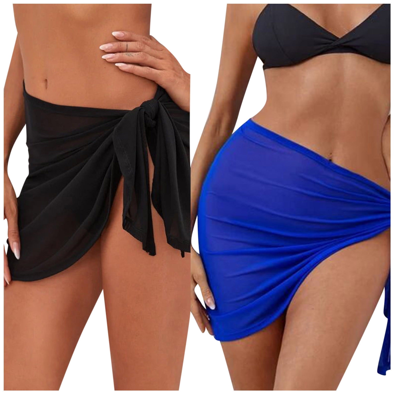 2 Pieces Women Beach Sarongs Sheer Cover Ups Mesh Bikini Wrap Skirt For Swimwear Swimsuit Bottom Cover Ups for Women Beach Cover up Pant Swimming Suit Cover up Shirt Cover up Woman