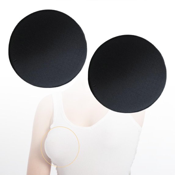 2 Pieces Women Bra Pads Inserts, Sports Cup Insert Comfortable Padding Breathable Triangle Reusable Chest Cups for Swimsuit Black
