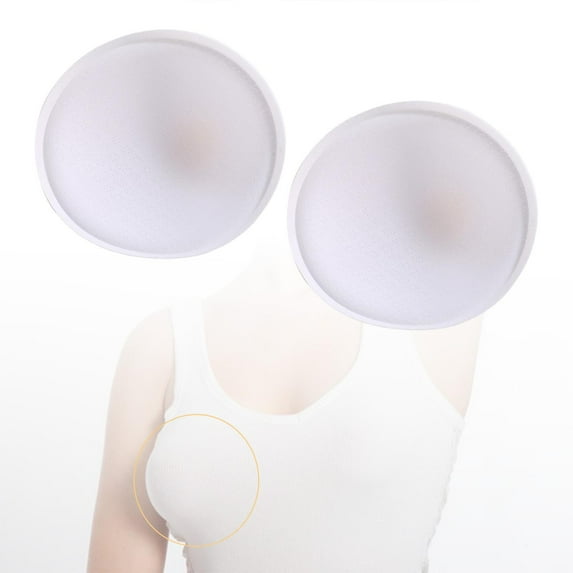 2 Pieces Women Insert Bra Pads Sport Cups Inserts Comfortable Chest Pad Reusable Washable Padding for Top Evening Gowns White