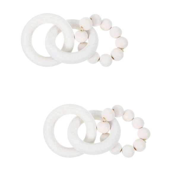 2 Pieces Wood Art Chain Link Decor Tape Aesthetic Plant White