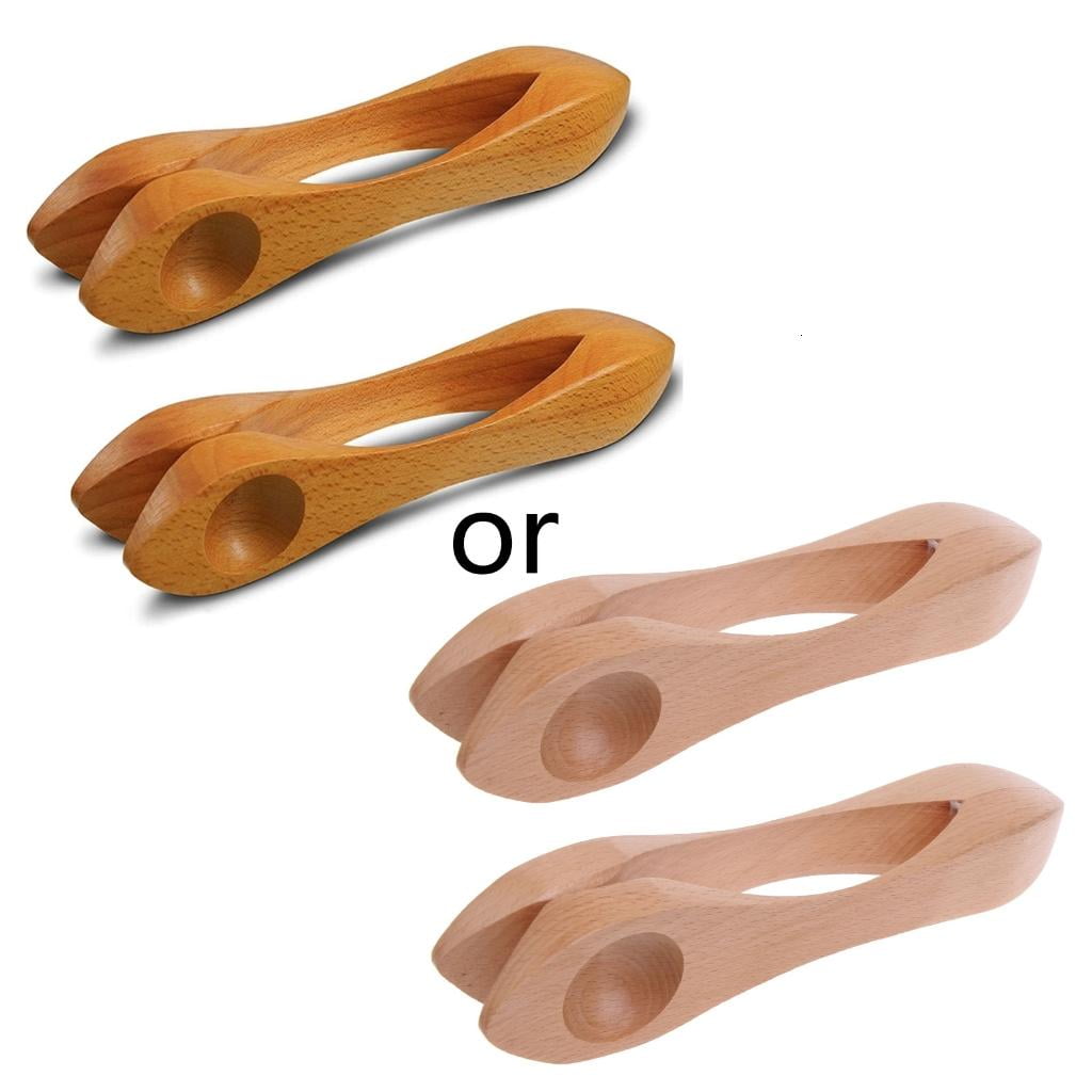 2 Pieces Wooden Musical Spoons Folk Percussion Instrument Natural Wood Musical