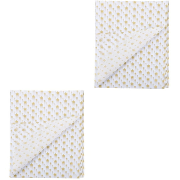 2 Pieces Wrapping Paper Metallic Tissue Cellophane Flower Bouquet Child Golden