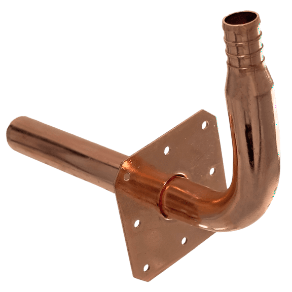 2 Pieces XFITTING 1/2" Pex Stub Out Elbow with Flange, 3-1/2" x 6"