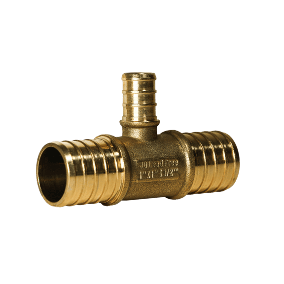 2 Pieces XFITTING 1" x 1" x 1/2" Pex Reducing Tee, Pex B Crimp Version 25-1-5=2X