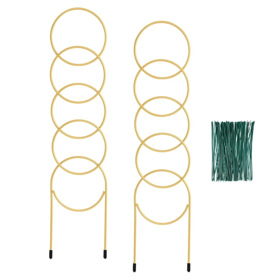 2 Pieces Zinc Alloy Plant Trellis Support For Houseplants Indoor Use With 17.5 Inch Height And Soil Anchoring Stability