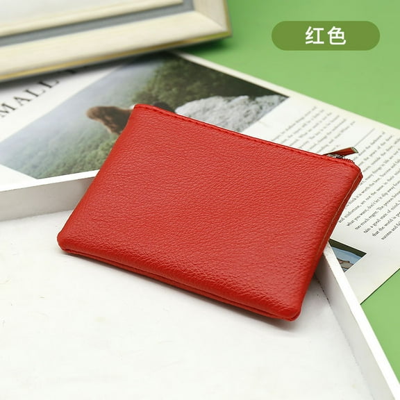 2 Pieces Zipper Coin Purse Wallet For Women, Small Lightweight Portable Change Storage Clutch, Pu Material Stylish Organizer For Cash Keys Small Items