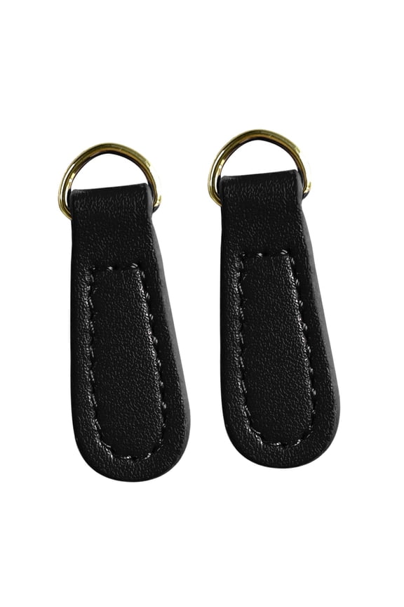 2 Pieces Zipper Pulls PU Leather Zipper Parts Zipper Pull Tabs for Clothing Boot Beige