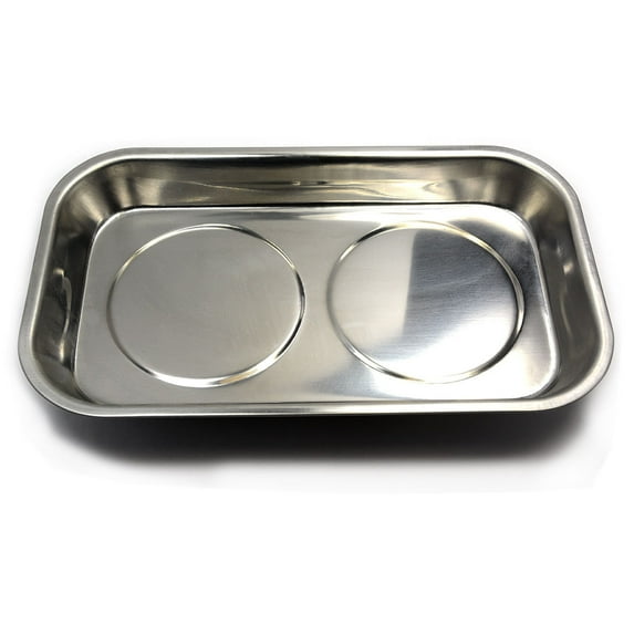 2 Pieces of CMS Magnetics® 5-1/2" x 9" Stainless Steel Magnetic Tray for Tools or Hardware, Great Item for Mechanics or Handymen