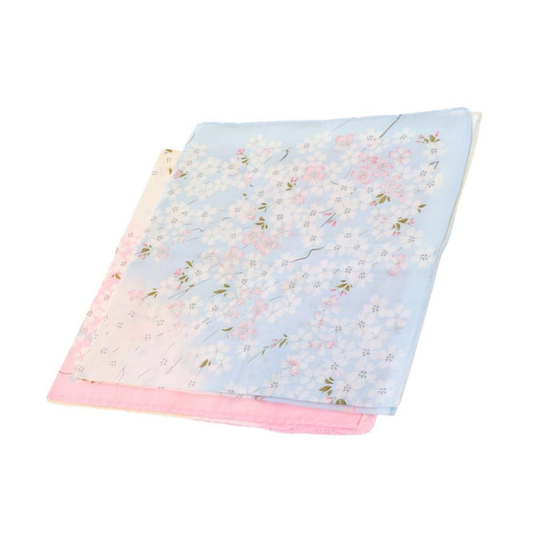 2 Pieces of Cotton Floral Print Handkerchief Fabric 45 Cm Pink