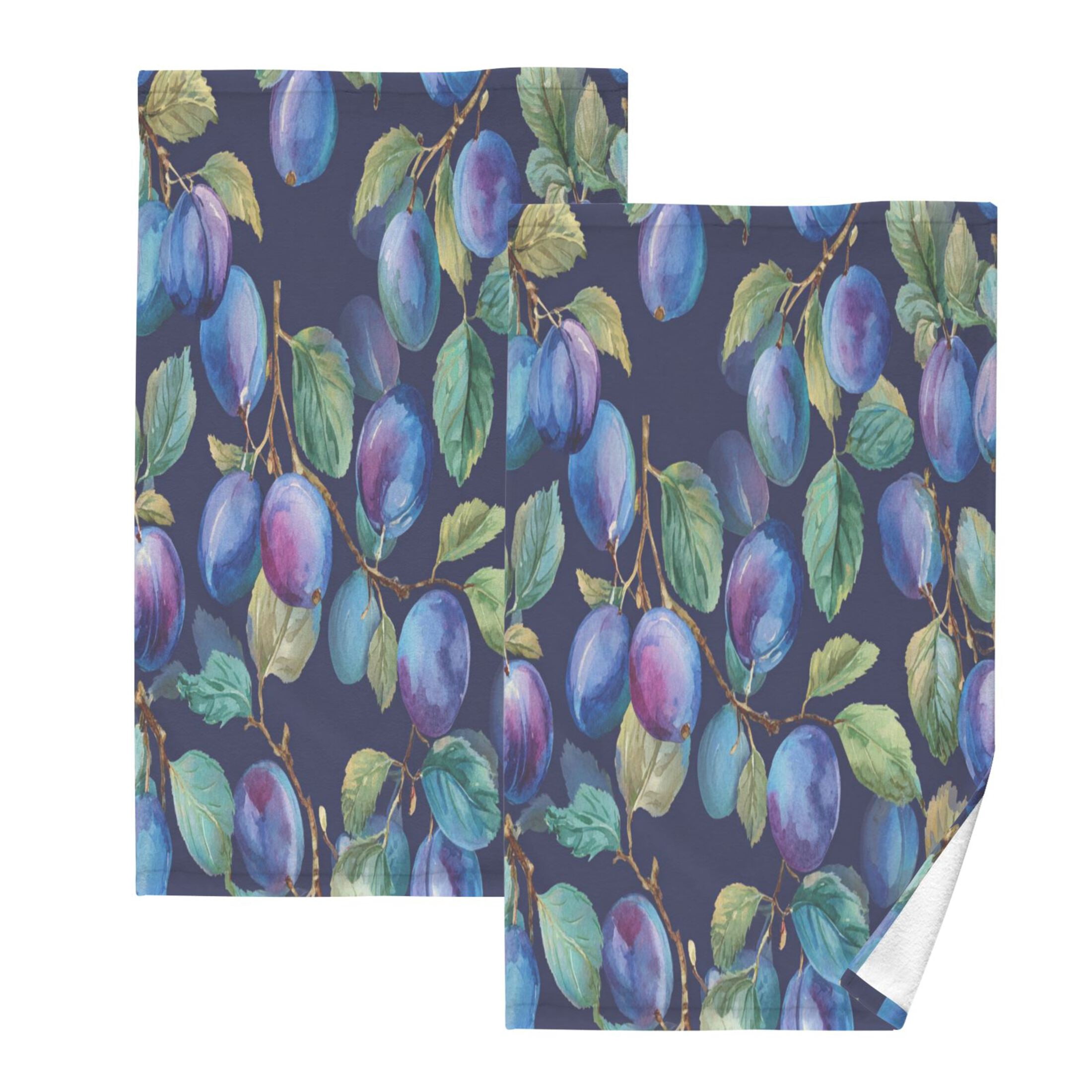2 Pieces of Cotton Towel Face Towel Set Hand Towel Bath Towel Cotton Bath Towel Sets Plums