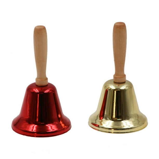 2 Pieces of Metal Steel Hand Bell Call Service Hand Bells Colorful Note Handbells with Wooden Handles for School Dinner Calling Decor Walmart Business Supplies
