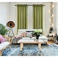 thumbnail image 1 of 2 Pieces semi sheer lime green color faux silk see thru curtain textured panels window treatment with rod pocket privacy light filtering drapes for any room home décor, 1 of 2