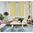 thumbnail image 1 of 2 Pieces semi sheer yellow color faux silk see thru curtain textured panels window treatment with rod pocket privacy light filtering drapes for any room home décor, 1 of 2