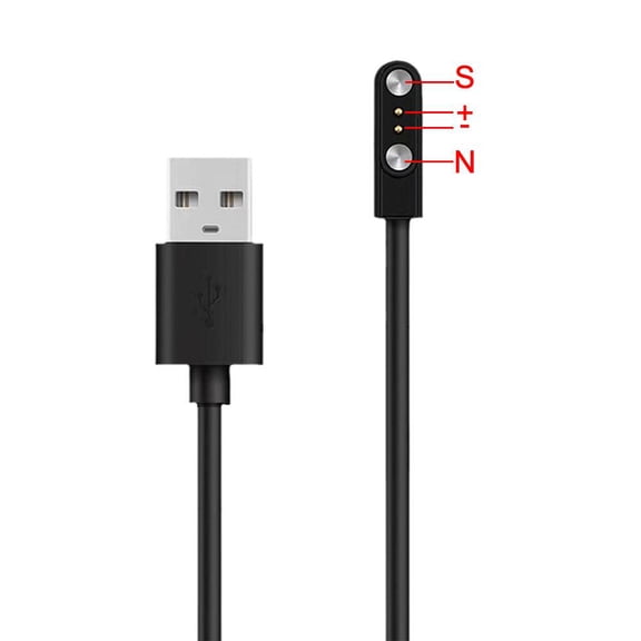2 Pin 4mm Smart Watch USB Charging Cable, Magnetic Suction Charger Cord for Smartwatches