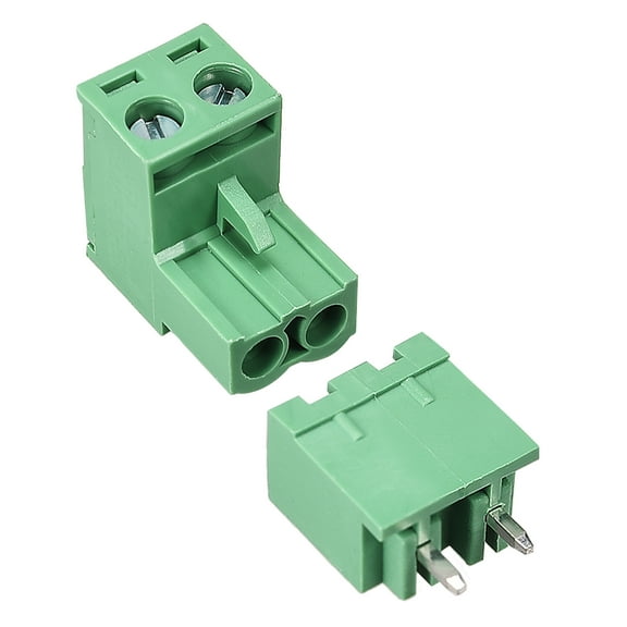 2 Pin 5.08mm Pitch Male Female PCB Screw Terminal Block 5Sets