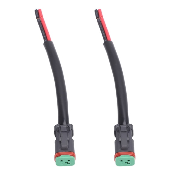 2 Pin DT Connectors Waterproof DT Electrical Wire Connector Female Plug Harness for Car Trucks Boats LED Work Lights (2 Pin / 1 Pair / 10 inches / 25.4 cm)