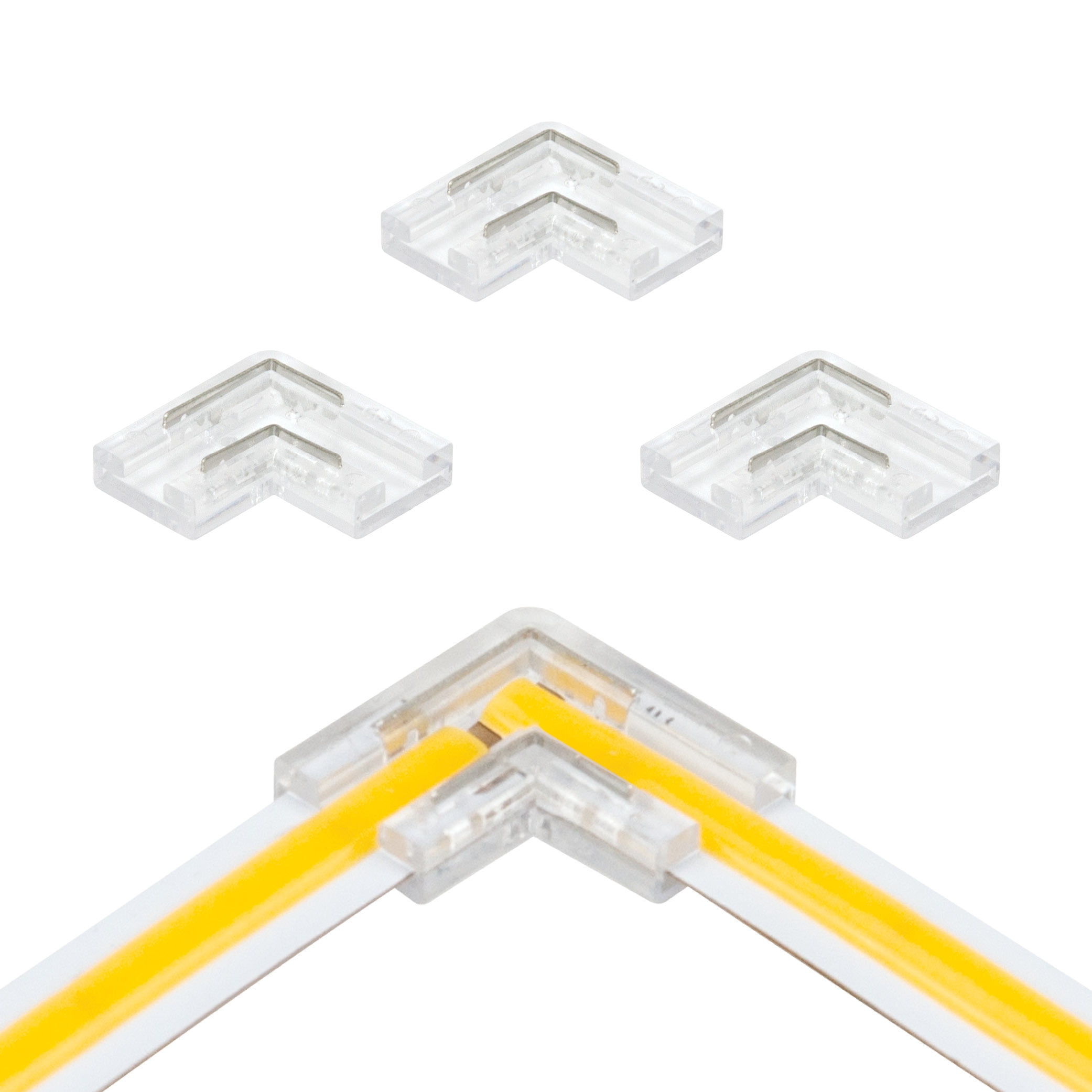 2-Pin Clear LED Strip Light Corner Connectors (4-Pack)