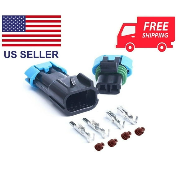 2 Pins Waterproof Electrical Wire Cable Connector Male/Female Plug For Car Fan