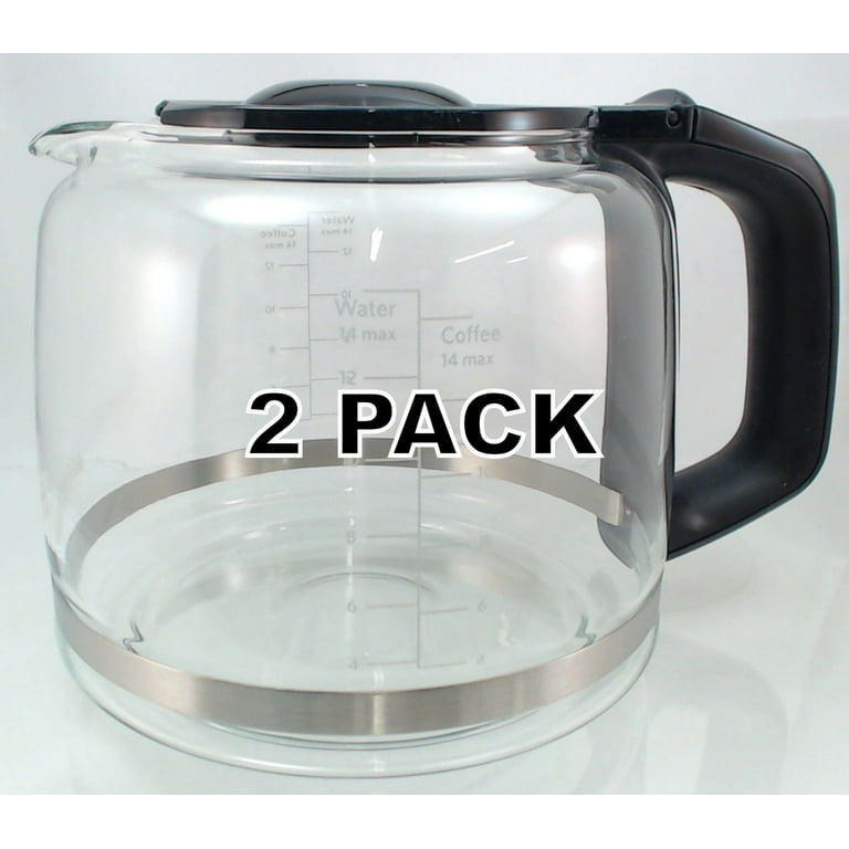 Coffee Machine Replacement 12-Cup Glass Pot, Compatible with KitchenAid KCM1209 KCM1208 Cuisinart DCC 1220BKS, Capresso Sg300, Black + Decker, Krups