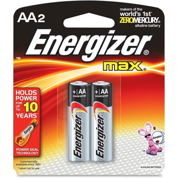 2 Pk, AA Energizer Max Battery