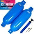 thumbnail image 1 of 2 Pk Boat Fenders for Dock Boat Bumpers for Docking with Pump Boat Accessories Dock Bumpers Set Buoys Pontoons Blue Buoy Fender Boat 23" x 6.5", 1 of 9