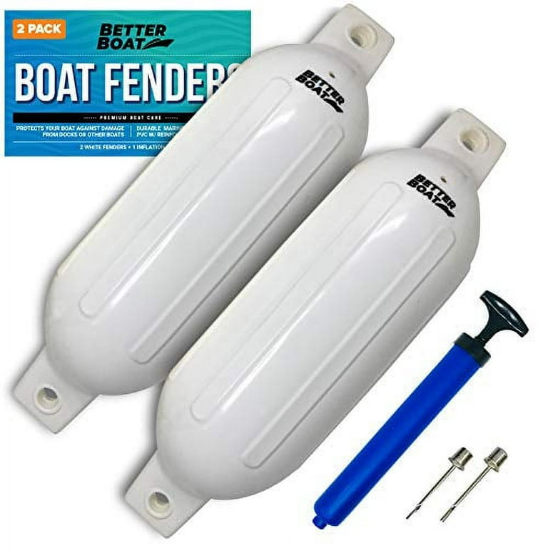 2 Pk Boat Fenders for Dock Boat Bumpers for Docking with Pump Boat  Accessories Dock Bumpers Set Buoys Pontoons White Buoy Fender Boat 23 x  6.5 
