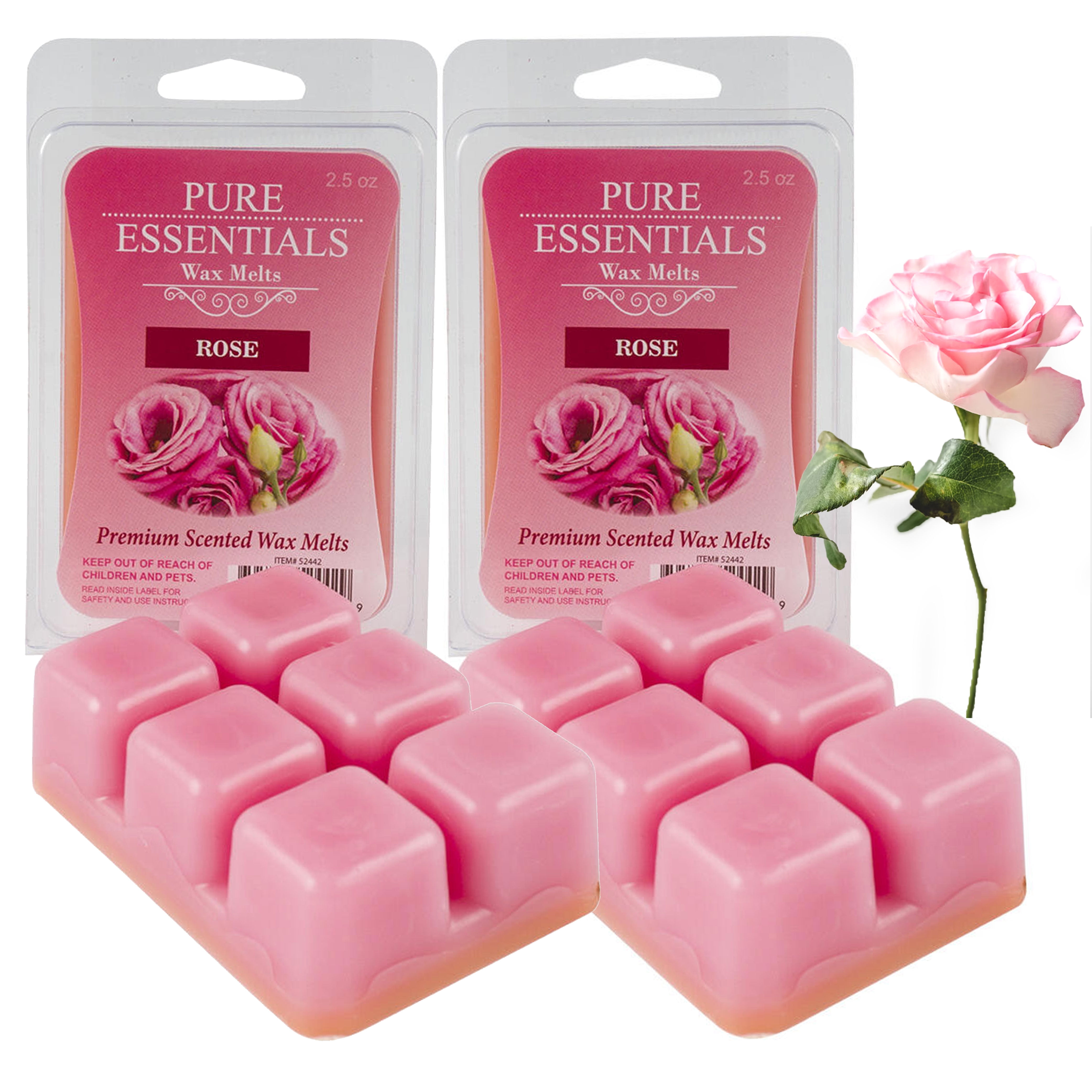 Rose Scented Premium Lone Star Candles & More's Hand Poured Soy Wax Melts,  The Authentic Scent of Fresh Cut Roses, 12 Strongly Scented Wax Cubes, USA