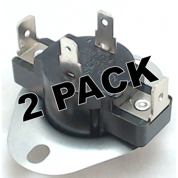 2 Pk, Dryer Thermostat L155 for Whirlpool, Sears, 3387134