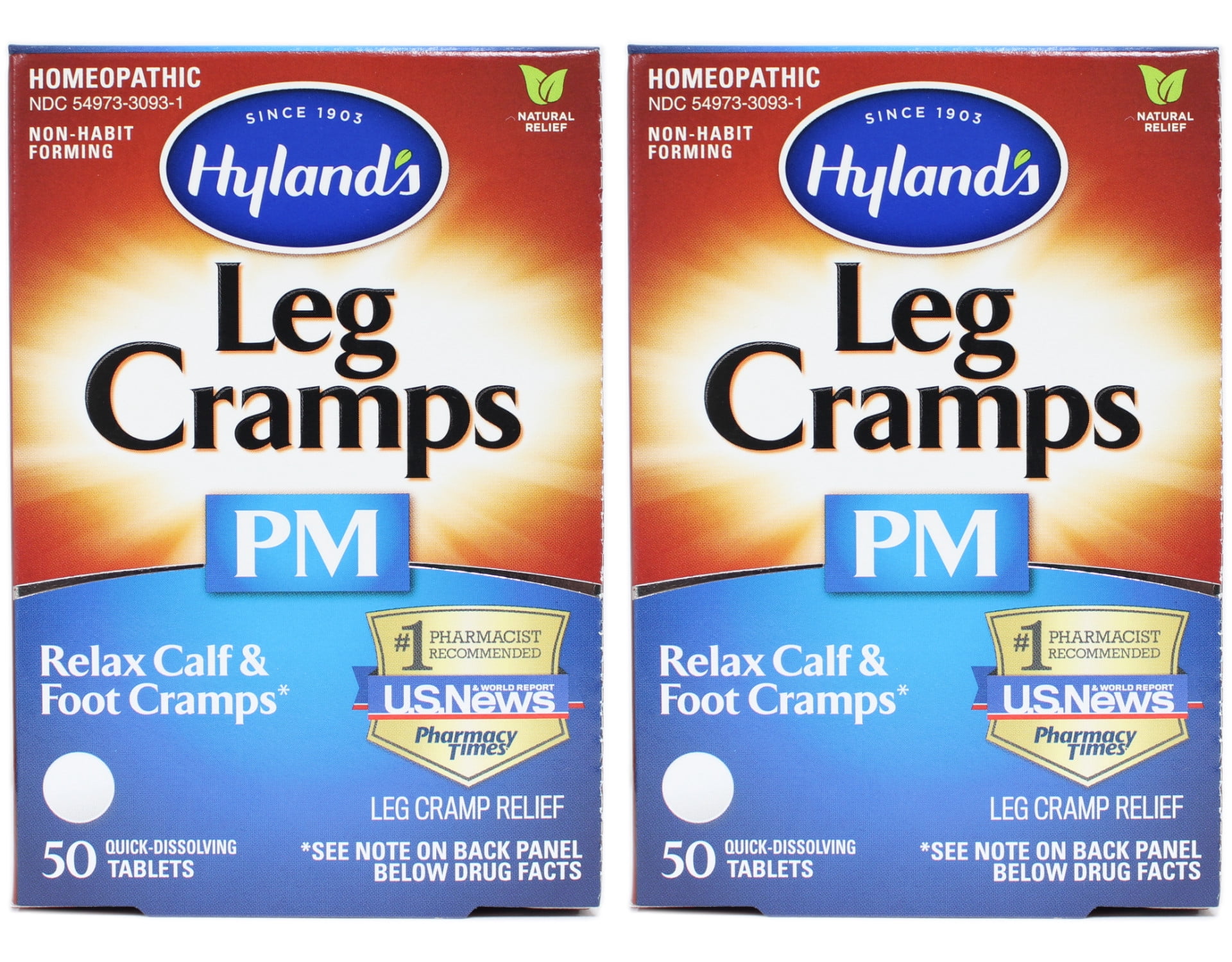 2 Pk Hyland's Leg Cramps PM wQuinine Homeopathic Nighttime Relief 50