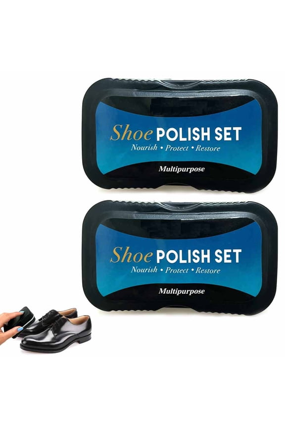 2 Pk Instant Shoe Shine Sponge Cleaning Protector Leather Care Boots All Colors