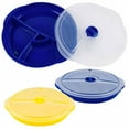 thumbnail image 1 of 2 Pk Meal Prep Food Storage Container Portion Control Plate 3-Section W/ Lids, 1 of 3