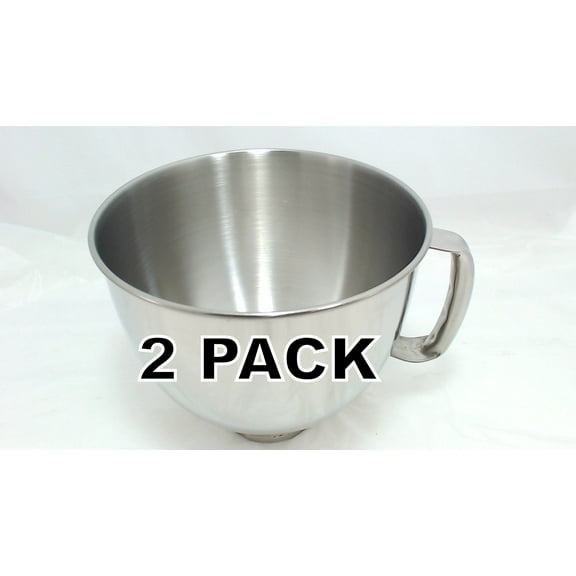 2 Pk, Mixer 5QT Bowl w/handle for KitchenAid, W10245282, WPW10676080, W11324096