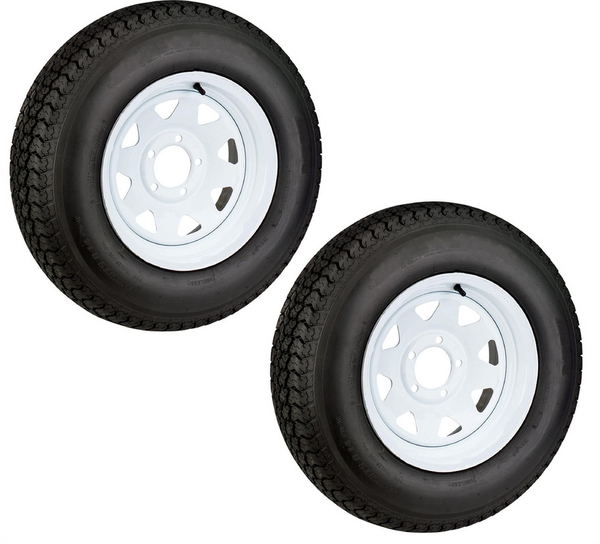 eCustomhitch 2-Pack Pre-Mounted Radial Trailer Tires & Wheels, ST215 ...