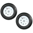 2Pk Mounted Radial Trailer Tire and Rim ST205/75R15 LRC 54.5 White
