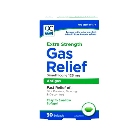 2 Pk Quality Choice Extra Strength Gas Relief Simethicone 125mg Softgel 30 Ct ea