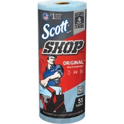 (2-Pk) Scott Disposable Original Shop Towel (55-Sheets/Roll) Model: 75130
