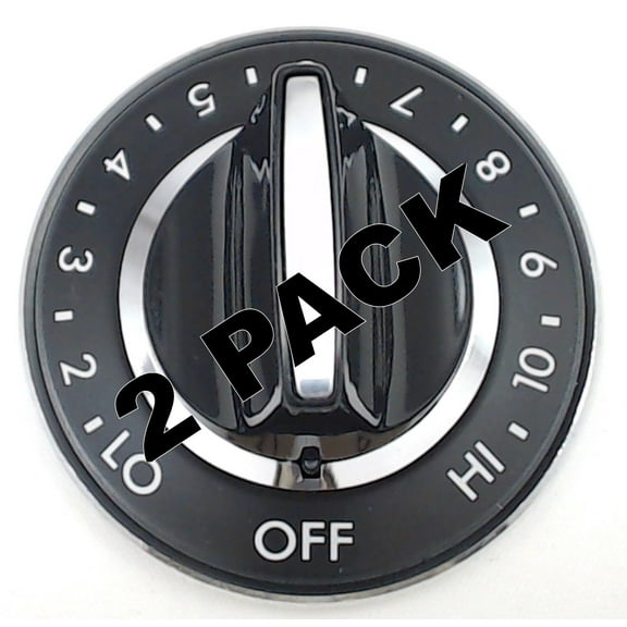 2 Pk, Surface Burner D-STYLE Knob for Jenn Air, AP4290230, PS2201285, Y700854