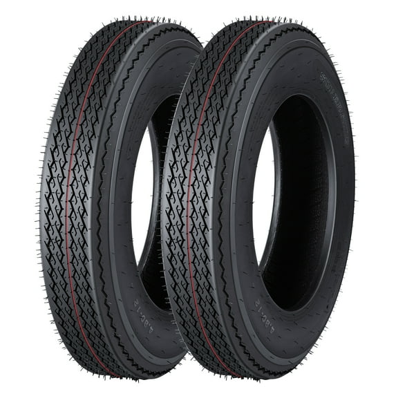 2-Pk Trailer Tires Heavy Duty 480-12 4.80-12 Trailer Tires 480-12 4.80-12 Tire Load Range C 6 PR Trailer Radial Tires for Trailers RVs and Trucks