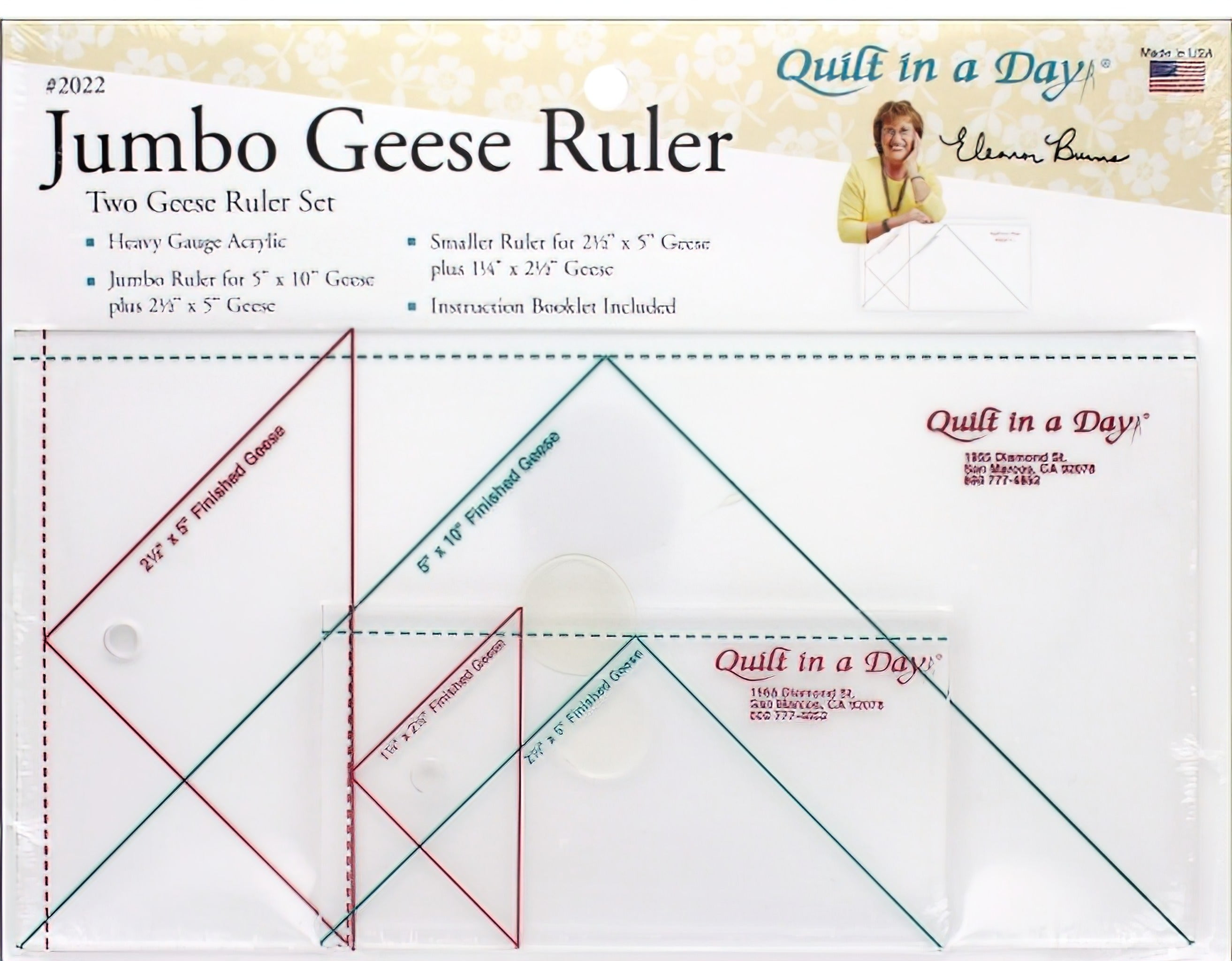2/Pkg - Quilt In A Day Flying Geese Ruler Set