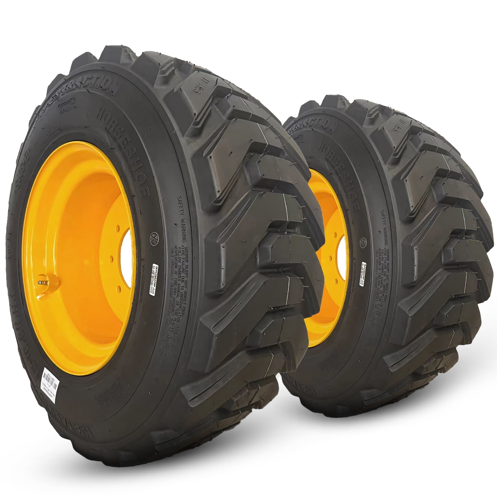 Shield Yellow Rim 2 pcs 12-16.5 16PLY R4 Heavy Duty Tire w/Rim-Guard 16.5x9.75 Yellow CT ...