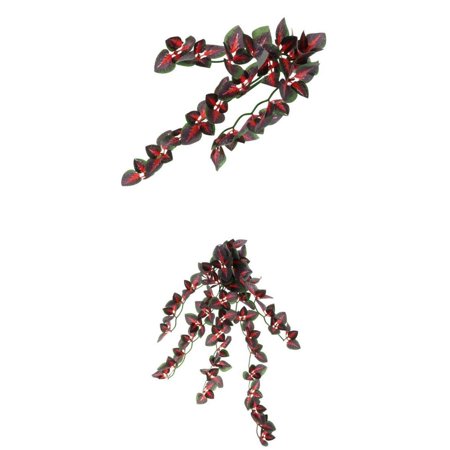 2 Plants Hanging Fake Reptiles Climbing Plant for Bearded , s, Geckos, Pets and Tank Habitat Decorations