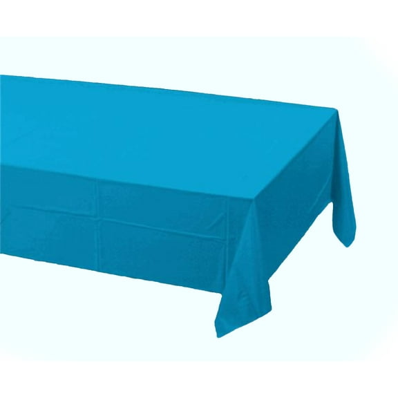 2 Plastic Rectangular Tablecloths 54"X 108" Table Cover -Turquoise