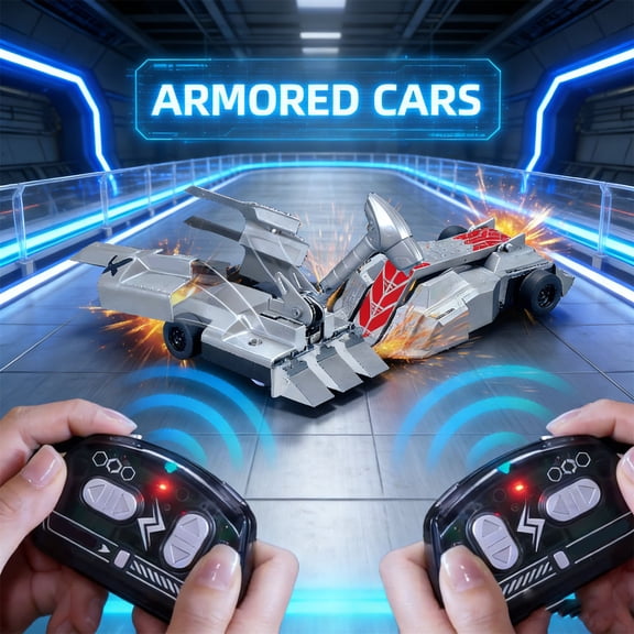 2-Player RC Battle Bumper Car Set, Remote Control Combat Vehicles with Armor Design, Competitive Head-to-Head Arena Equipment for Interactive Leisure Entertainment