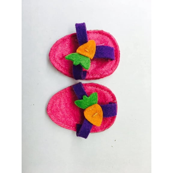 2 Plush Soft Mini Small Doll Bear Clothing Replacement Craft Accessory Pink Hawaiian Slippers Shoes New