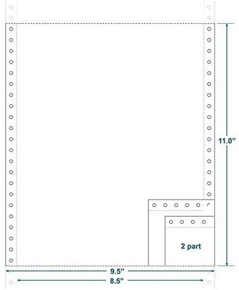 2-Ply Carbonless Paper, Blank, Form Size 9-1/2" x 11" W x H Carton of 1800