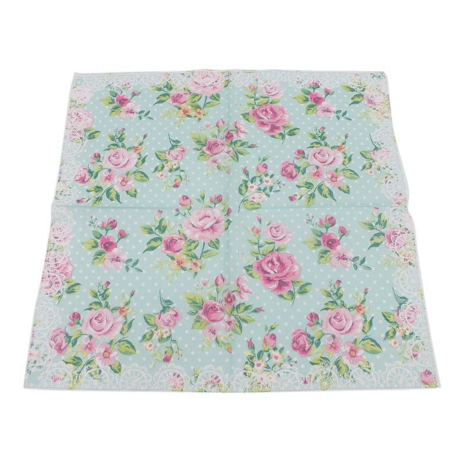2-Ply Printed Paper Napkins Rose Printed Disposable Paper Napkins for Wedding，Party，Festive ...