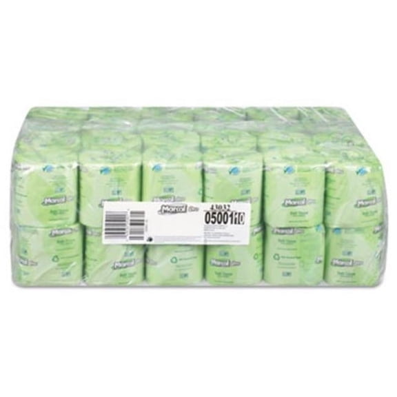 2-Ply Pro 100 Percent Recycled Two-Ply Bath Tissue for Septic Safe, White - 500 Sheets Per Roll