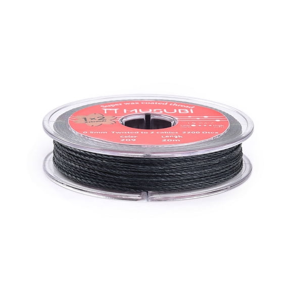 2-Ply Round Waxed Cotton Thread Cords Import From Japan Dark Slate Gray 0.5mm 21.87 Yards(20m)/Roll